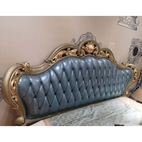 Conjunto de quarto de luxo, móveis extravagantes, conjunto de quarto de desejo de madeira de couro real